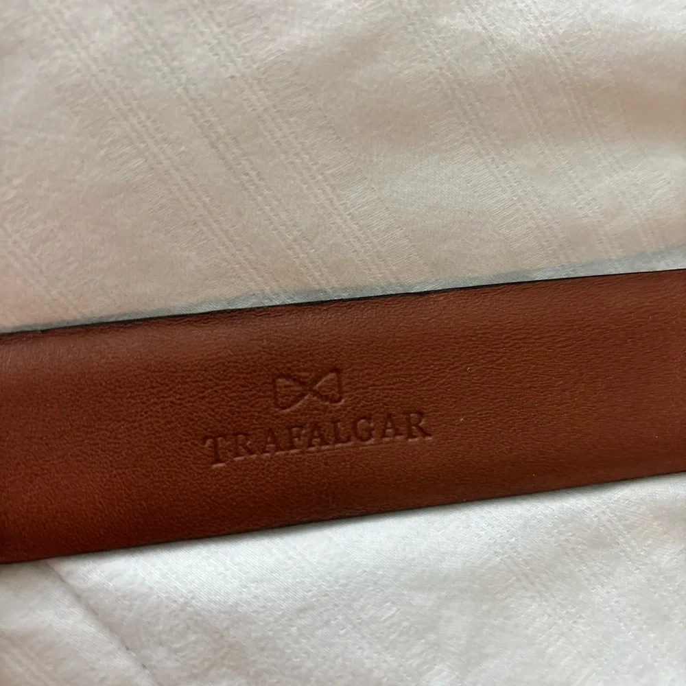 Trafalgar Brown Leather Belt with Silver Buckle